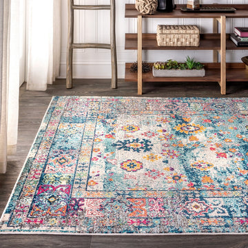 Vibrant bohemian Flair Boho Vintage Medallion Area Rug